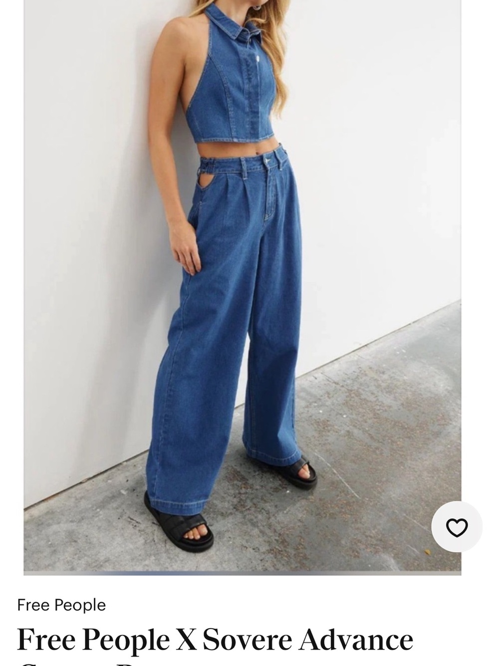 Free People X Sovere Advance Cut out Pant - High-Rise Wide Leg Jeans